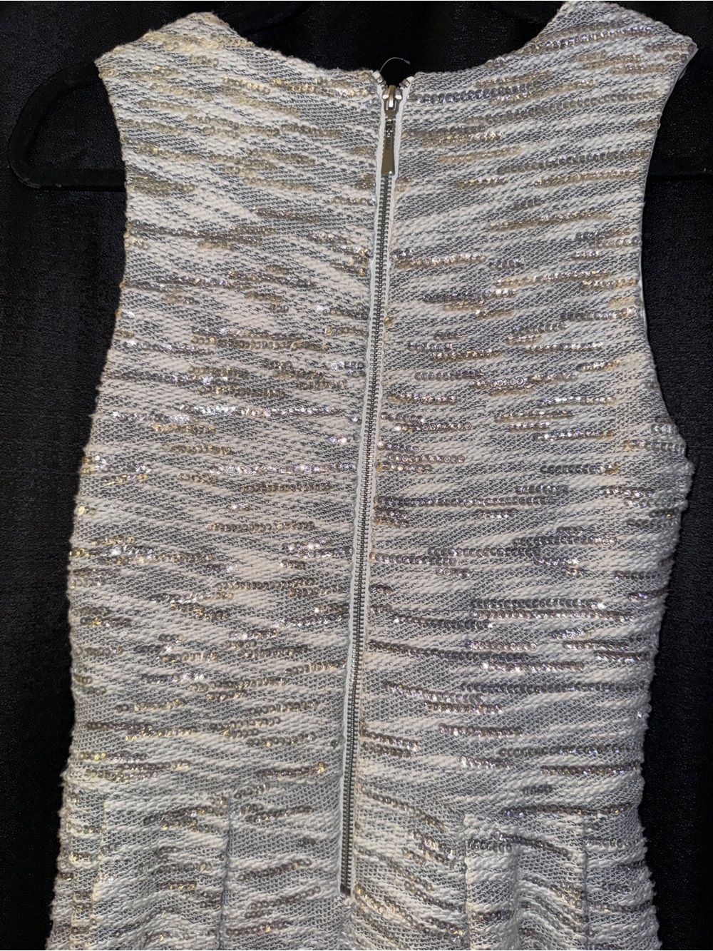 H&M Light Gray and Silver Sparkle Knit Fit-and-Flare Dress - Picture 6 of 11